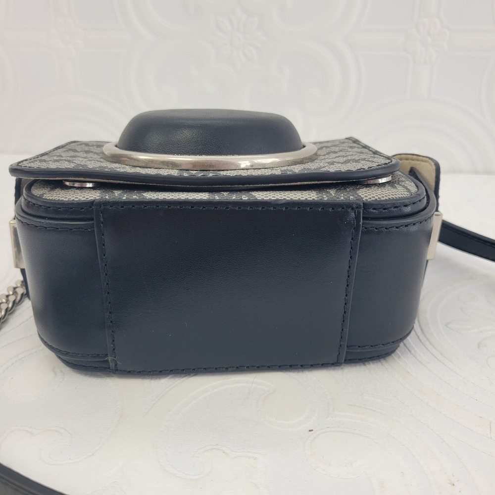 Michael Kors Studio Scout Collection Medium Moulded Camera Bag Black MK Logo New - Picture 7 of 16